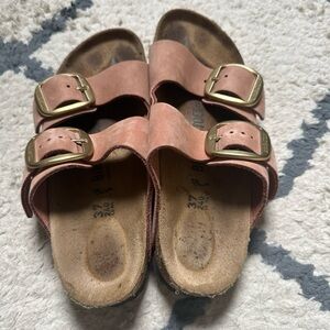 Birkenstock Arizona Big Buckle in Soft Pink. Well loved. Could use a good clean